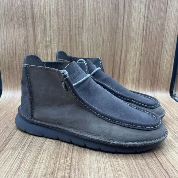 Clarks Colehill Wally Chukka Boots Gray Nubuck Leather Men’s Size 11.5 M
