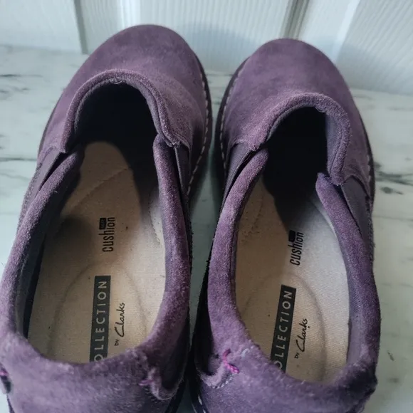 Clarks Collection women's suede Slip-On Shoes Tamitha Gwyn Aubergine siz…