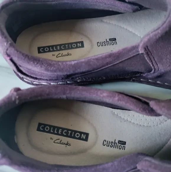 Clarks Collection women's suede Slip-On Shoes Tamitha Gwyn Aubergine siz…