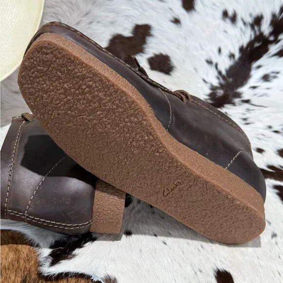 Clarks Shacre 59436 Men's Brown Leather Casual Ankle Chukka Boots B70