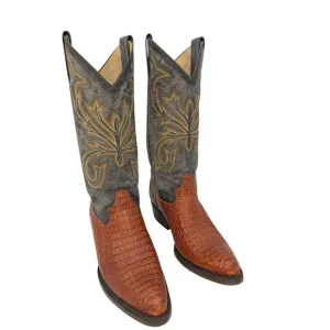 Classified Charlet Stacked Heel Cowboys Western Boots Black Croc US Sz 8.5