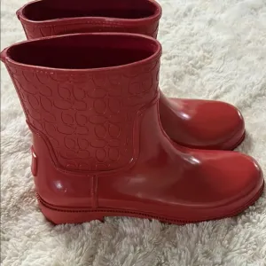 Coach Red Rain &amp; Snow Boots with Embossed Design