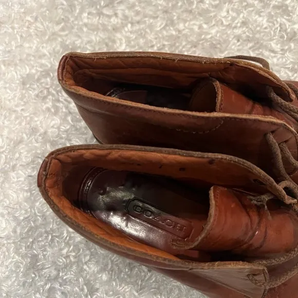 COACH Women’s Brown Smooth Leather Chukka Boots