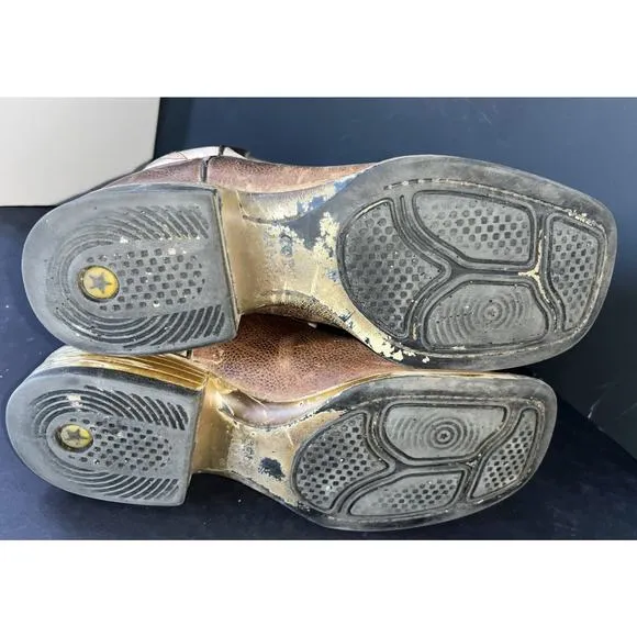 Cody James Brown‎ Ivory Two Tone Leather Western Boot Men Size 8D