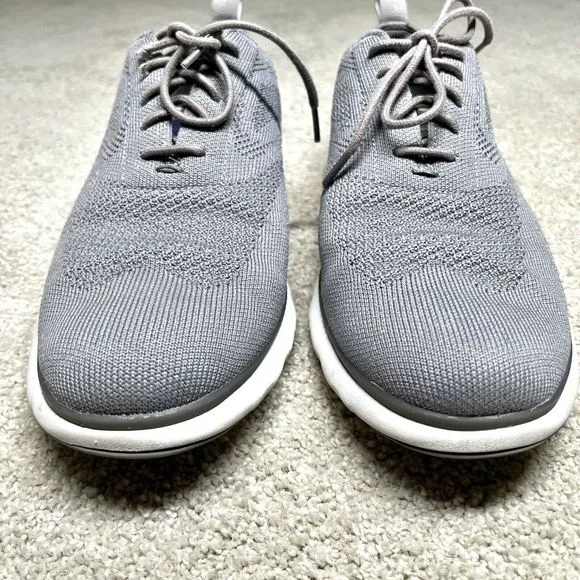 Cole Haan 3.Zerogrand Knit Wingtip Sneakers Size 8.5 Oxford Casual Shoes Gray