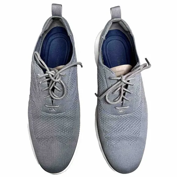 Cole Haan 3.Zerogrand Knit Wingtip Sneakers Size 8.5 Oxford Casual Shoes Gray