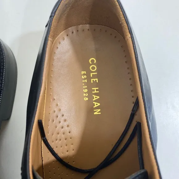 Cole Haan Grand Mens 13 Shoes Cap Toe Oxford Derby Black Lace Up