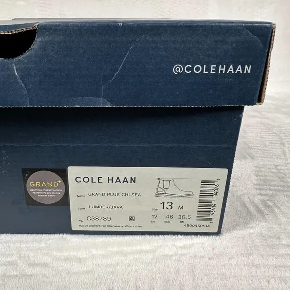 Cole Haan Grand Plus Chelsea Boots Men Size 13 M Lumber Java Brown C38789 NWB