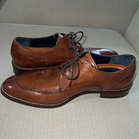 Cole Haan Lenox Hill Men’s 9M Split Toe Oxford Tan Leather Dress Shoes C11629
