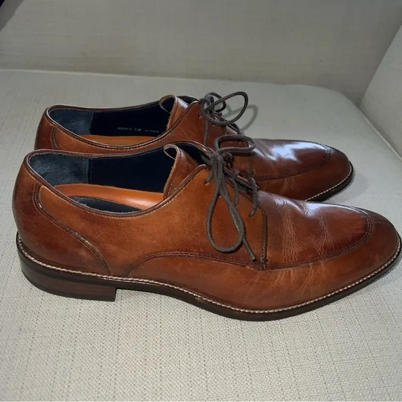 Cole Haan Lenox Hill Men’s 9M Split Toe Oxford Tan Leather Dress Shoes C11629