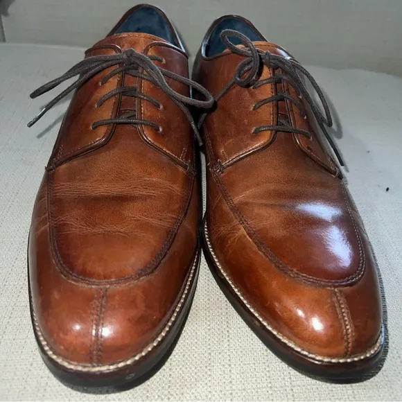 Cole Haan Lenox Hill Men’s 9M Split Toe Oxford Tan Leather Dress Shoes C11629