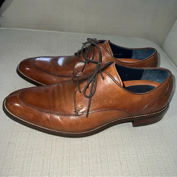 Cole Haan Lenox Hill Men’s 9M Split Toe Oxford Tan Leather Dress Shoes C11629
