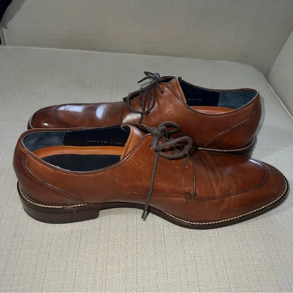 Cole Haan Lenox Hill Men’s 9M Split Toe Oxford Tan Leather Dress Shoes C11629