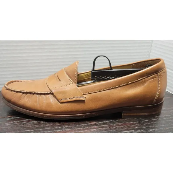 Cole Haan Mens 8.5 Brown Penny Loafers Classic Leather Casual Dress Ascot C12461