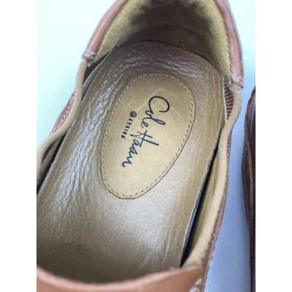 *Cole Haan Mens Shoes Size 9.5 Brown Leather Casual Comfort Loafer Driving Moc