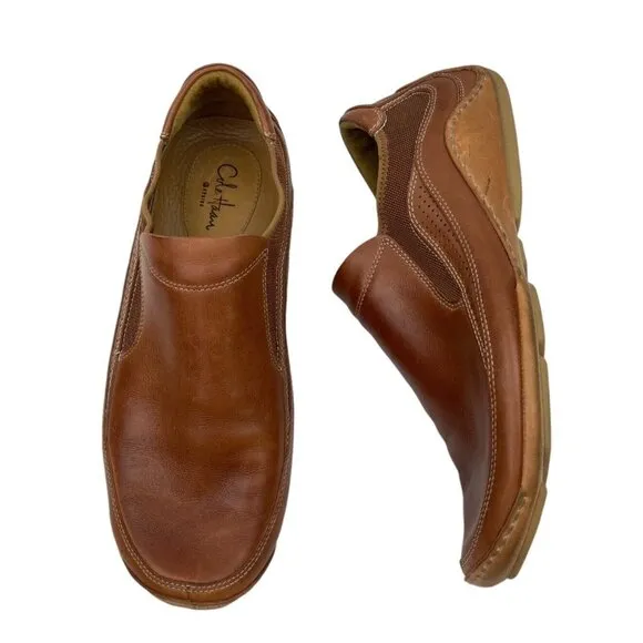 *Cole Haan Mens Shoes Size 9.5 Brown Leather Casual Comfort Loafer Driving Moc