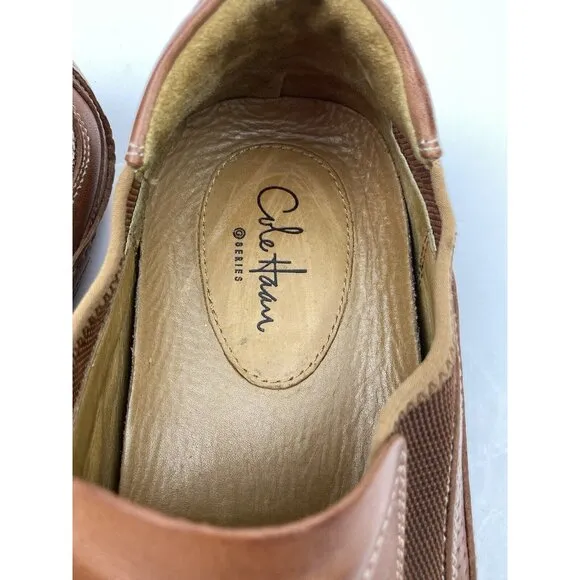 *Cole Haan Mens Shoes Size 9.5 Brown Leather Casual Comfort Loafer Driving Moc