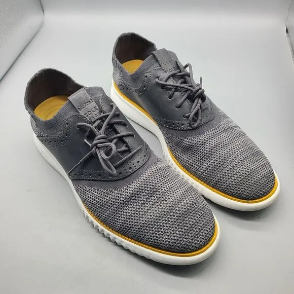 Cole Haan Stitchlite Grand Shoes Gray Mens Size 9 Wingtip Oxford Knit C25308