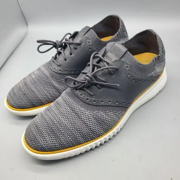 Cole Haan Stitchlite Grand Shoes Gray Mens Size 9 Wingtip Oxford Knit C25308