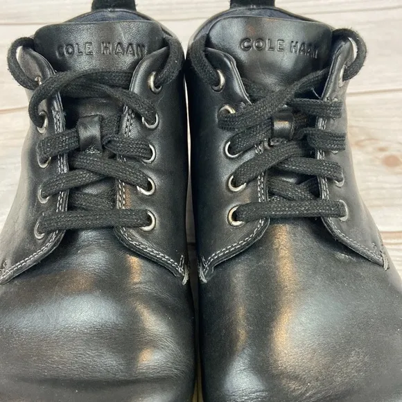 Cole Haan Vartan 2.0 Black Leather Lace Up Ankle Boots Men’s Size 10.5M