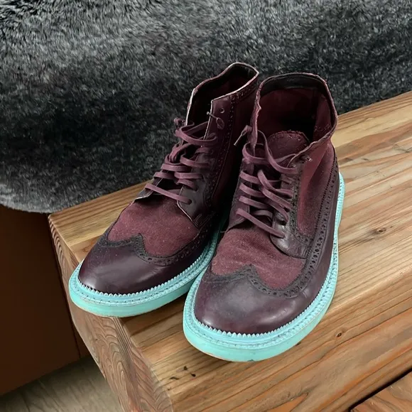 COLE HAAN X NIKE AIR MENS LEATHER &amp; CANVAS BOOTS Size 9.5 MENS