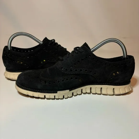 Cole Haan Zerogrand Oxford Wingtip Casual Shoes Leather Black Suede Mens 7M