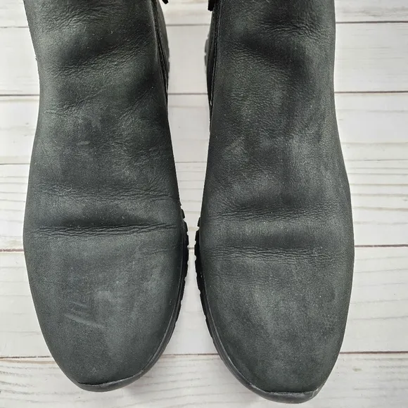 Cole Haan ZeroGrand Size 8.5 B Black Zip Ankle Boot Nubuck W18047‎ Waterproof
