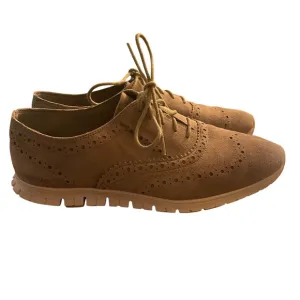 Cole Haan Zerogrand Wingtip Oxford Suede Leather Perforated Shoes 8.5B non slip