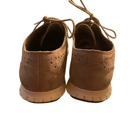 Cole Haan Zerogrand Wingtip Oxford Suede Leather Perforated Shoes 8.5B non slip