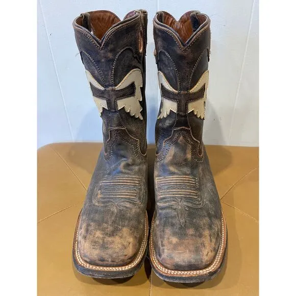 Coltford Men’s Distressed Brown Leather Cowboy Boots Western Wear Rodeo Size 9.5