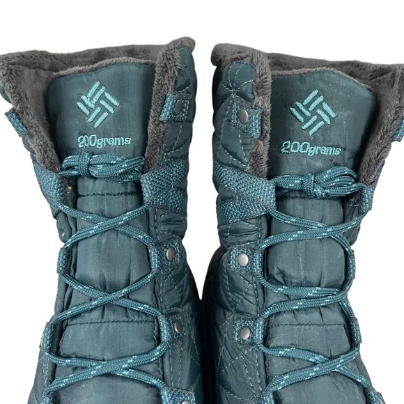 Columbia Boot Womens 7 Cascara Blue Waterproof Insulated Winter Snow Lace Up