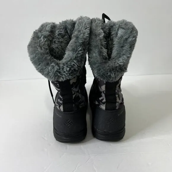 Columbia Ice Maiden II Black Camo Snow Boots Waterproof size 6