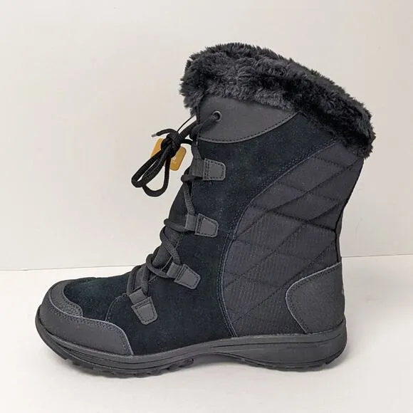 Columbia Ice Maiden II Insulated Winter Boots, Black, Women's 9.5 M