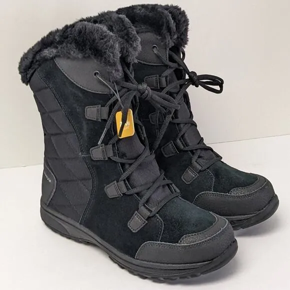 Columbia Ice Maiden II Insulated Winter Boots, Black, Women's 9.5 M