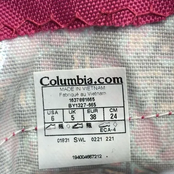 Columbia Powderbug Plus II Print Snow Boot Toddler Pink Canvas Size 6
