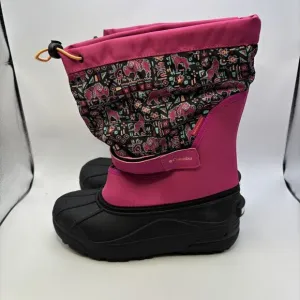Columbia Powderbug Plus II Print Snow Boot Toddler Pink Canvas Size 6