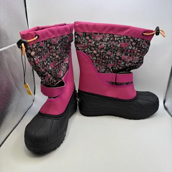 Columbia Powderbug Plus II Print Snow Boot Toddler Pink Canvas Size 6