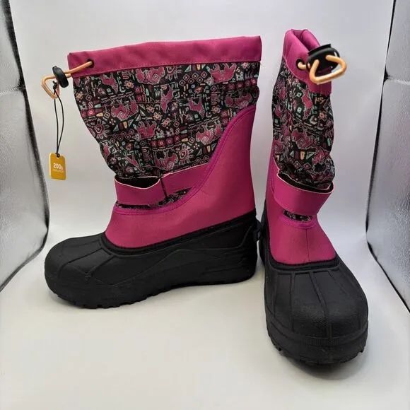 Columbia Powderbug Plus II Print Snow Boot Toddler Pink Canvas Size 6