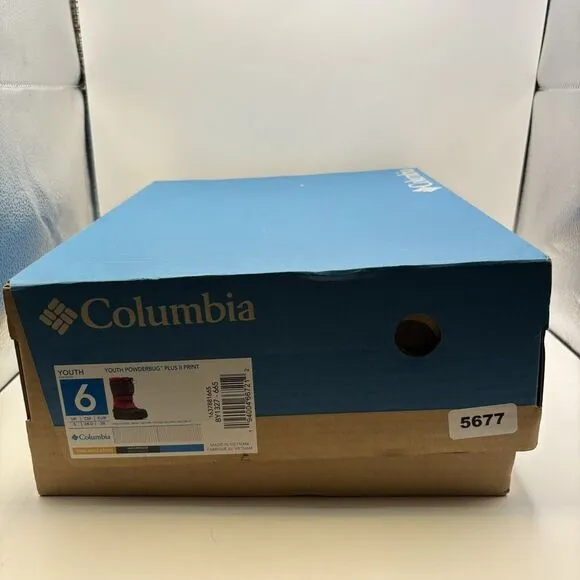 Columbia Powderbug Plus II Print Snow Boot Toddler Pink Canvas Size 6