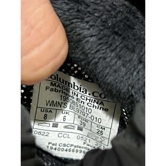 columbia women's minx slip VI snow boots Size 8 black