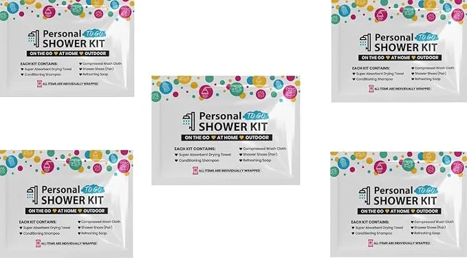 Compact Personal Shower Kit To-Go (Multi-Color) – Your Hygiene Companion for Travel, Gym, Camping | Shower on the Go | Shampoo, Soap, Towel. All in One (5)