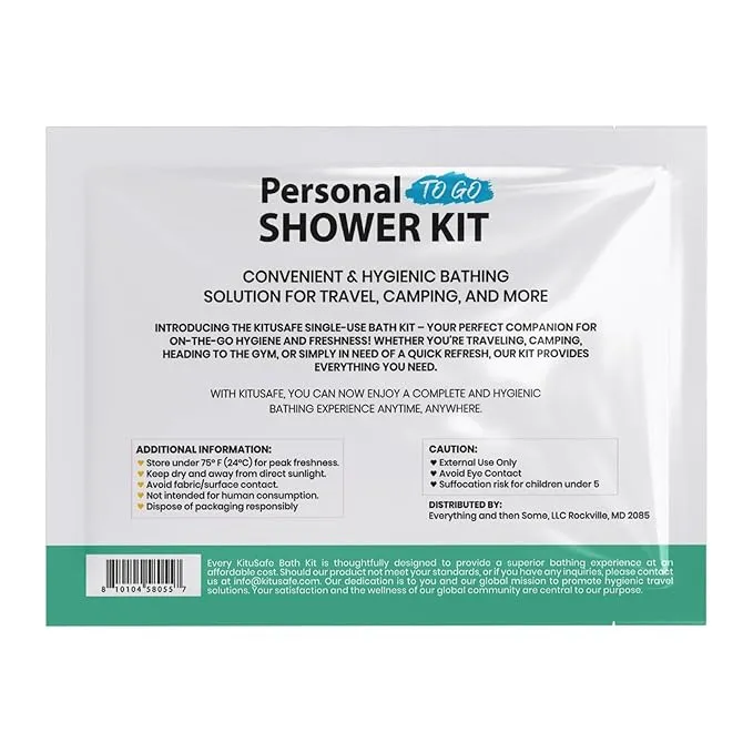 Compact Personal Shower Kit To-Go (Multi-Color) – Your Hygiene Companion for Travel, Gym, Camping | Shower on the Go | Shampoo, Soap, Towel. All in One (5)