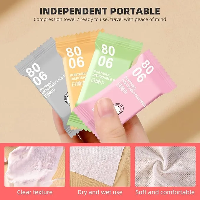 Compressed Towels-Soft and Durable Compressed Towels for Travel, Portable Dehydrated Towels, Coin Tissues Camping Wipes, Suitable for Hotels, Bathrooms, Spas, Offices