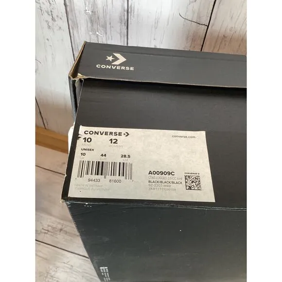 Converse A00909C Lugged 2.0 Black Men’s Boots Size 10