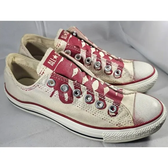 Converse All Star Stencil Kit Unisex  Red/White No Lace Slip-On Shoes Size M6/W8