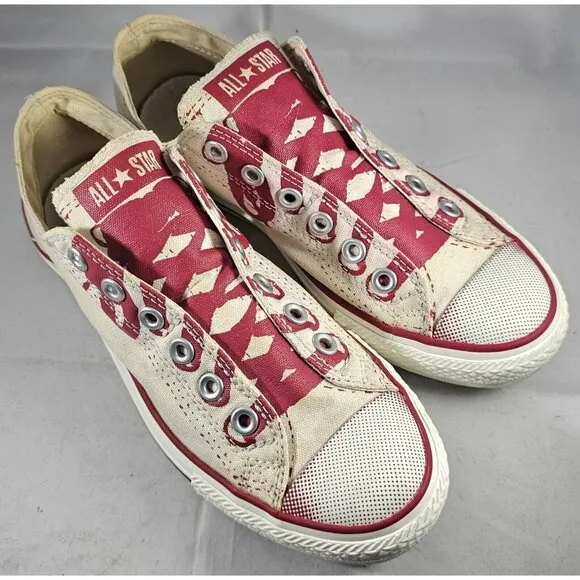 Converse All Star Stencil Kit Unisex  Red/White No Lace Slip-On Shoes Size M6/W8