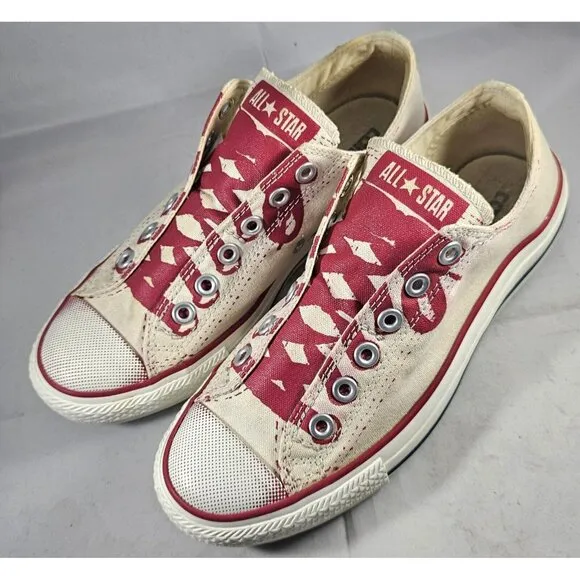 Converse All Star Stencil Kit Unisex  Red/White No Lace Slip-On Shoes Size M6/W8