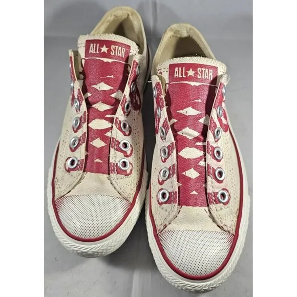 Converse All Star Stencil Kit Unisex  Red/White No Lace Slip-On Shoes Size M6/W8