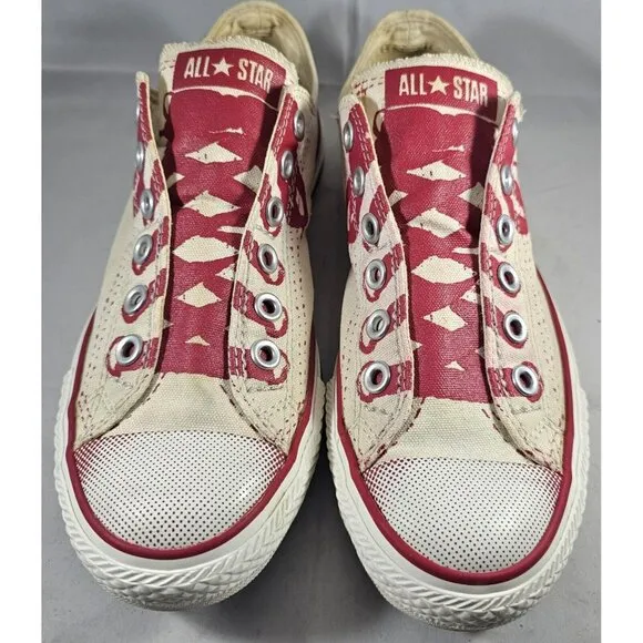 Converse All Star Stencil Kit Unisex  Red/White No Lace Slip-On Shoes Size M6/W8
