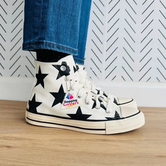 ⭐Converse Chuck Taylor All Star Hi Large Stars Sz 8.5 Women Retro Shoes A09898F⭐